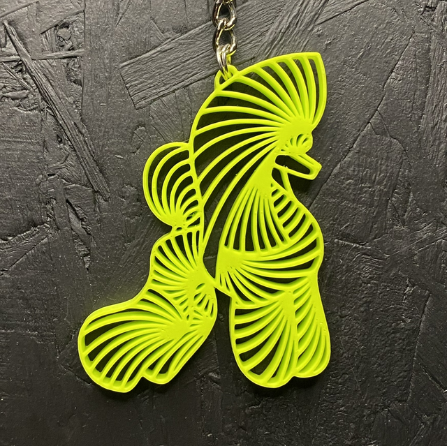 3D - Keychain Poodle Puppy Lime Green