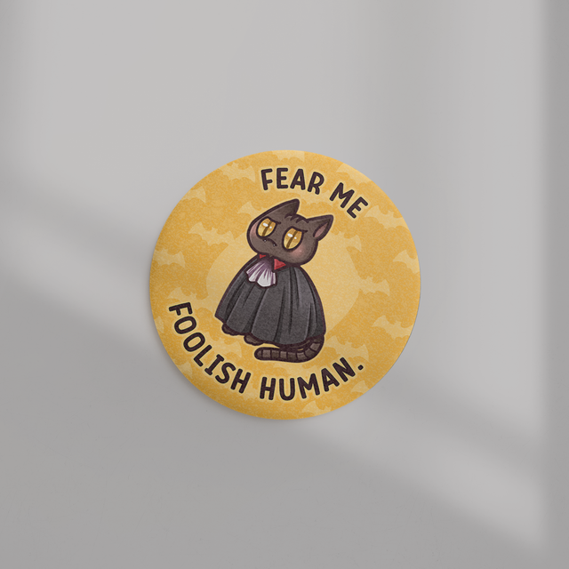 Badge effet mat sablé 44mm FEAR ME