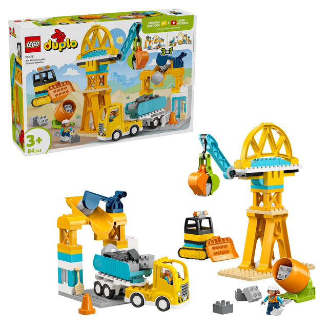 LEGO DUPLO 10476 Baustelle mit Baufahrzeugen 3-in-1-Set