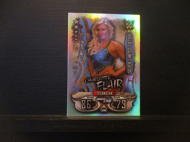 Charlotte Flair - Slam Attax Live Silver Limited Edition Original Trading Card #LEMD