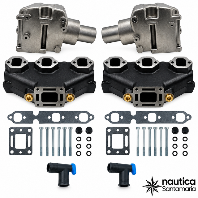 Collettore e Riser Mercruiser V6 4.3 1984-2002