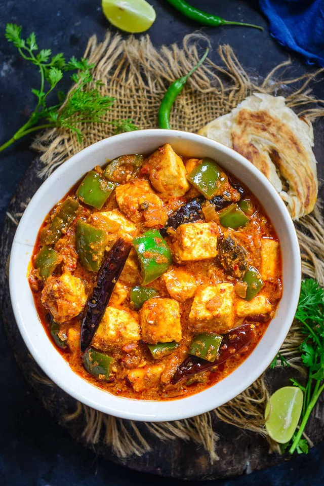 Paneer Kadhai (500 CC) – Spicy Cottage Cheese Curry with Capsicum