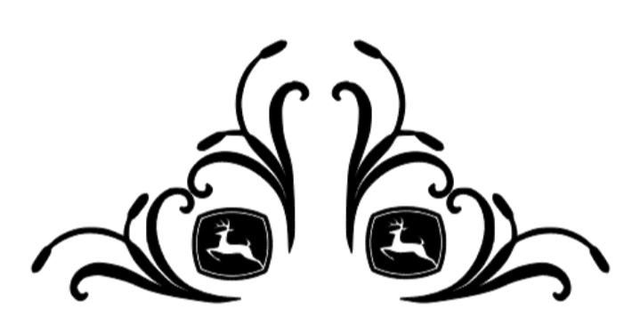 John deere corner swirls - PAIR