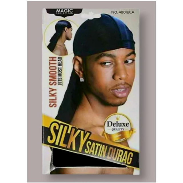Magic Collection Silky Satin Durag – Black | Hair Styling & Protection