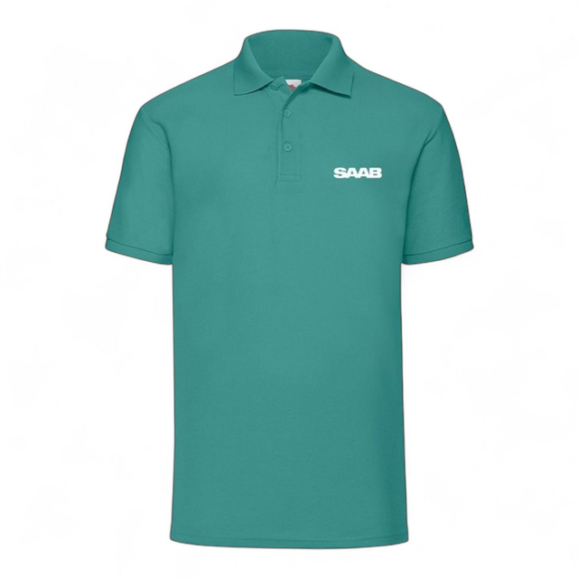 Polo met geborduurd Saab-logo emerald