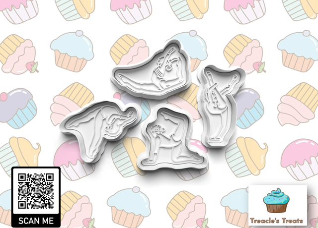 Gymnastics Theme Fondant/cookie stamps with cutters