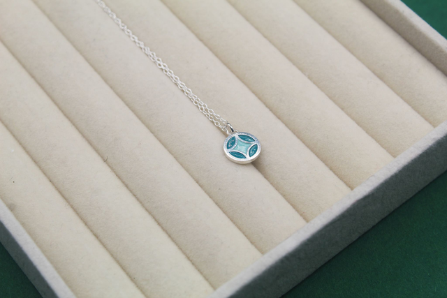 Pendentif émaillé étoile | Turquoise &amp; bleu canard