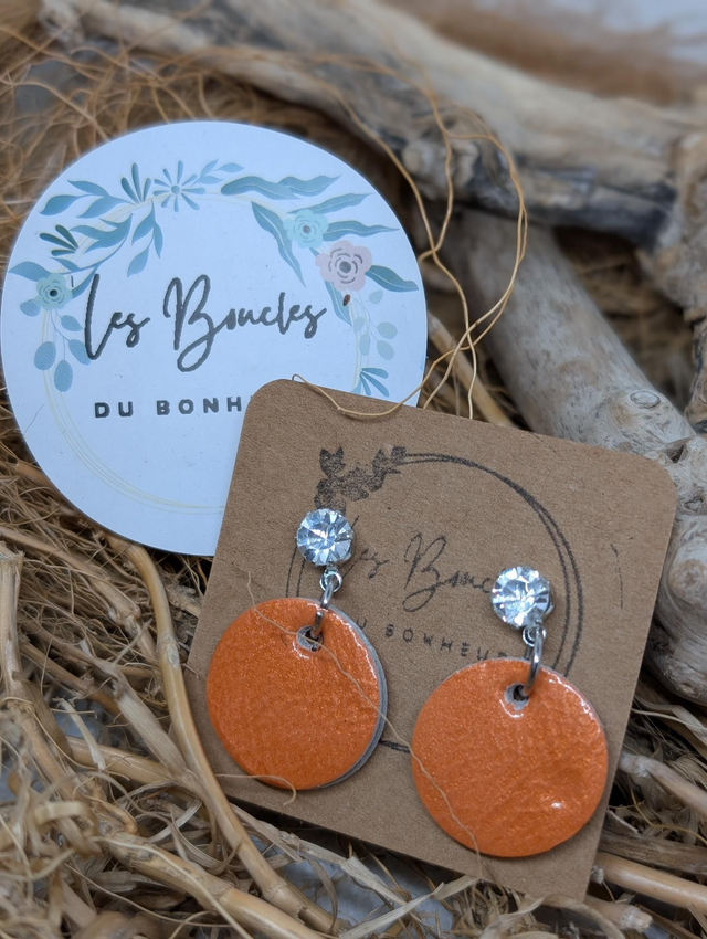 Boucles d&#039;oreilles Anti Gaspi orange ag058