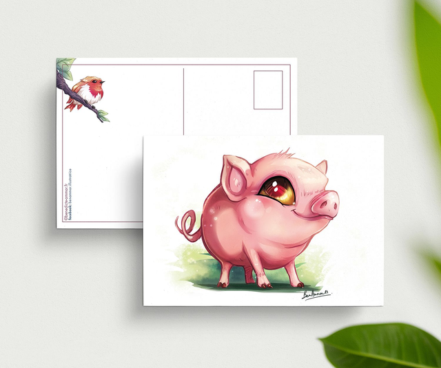 Carte postale Cochon