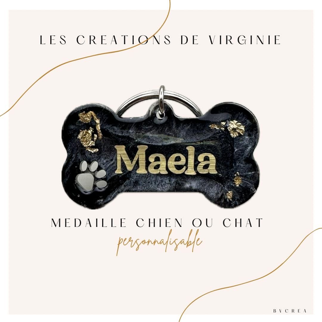 Médaille pour chien personnalisable en résine 