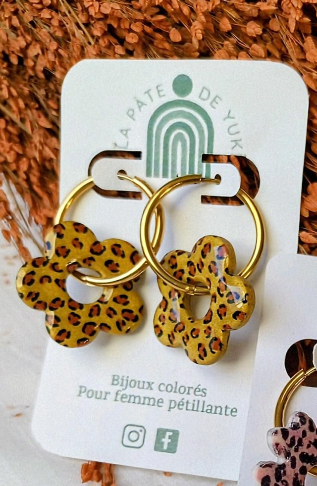Perles fleurs leopards dorées - Mix &amp; Boucles