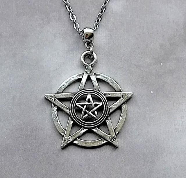 Double Pentagram Necklace 