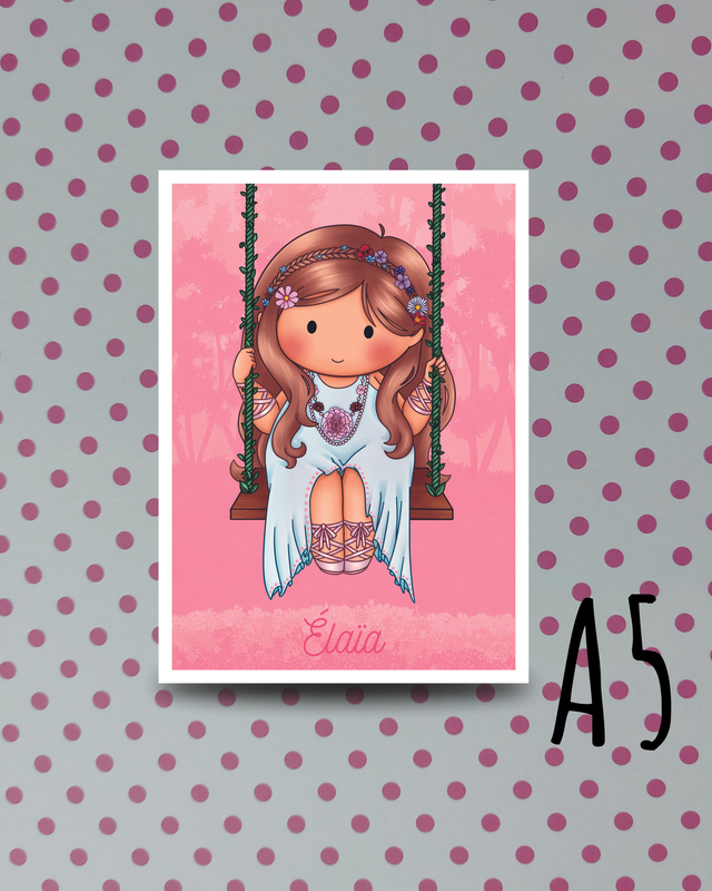 Affiche Ahélienne A5 personnalisée avec prénom