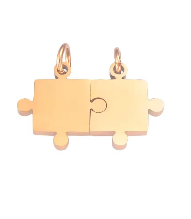 Duo Chaîne+ Puzzle (2) à graver  (initiales ou Chiffres)