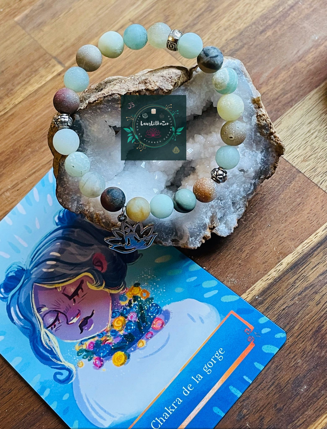 Bracelet en Amazonite givrée