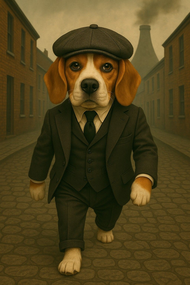 Beagle Framed Canvas Peaky Pooch