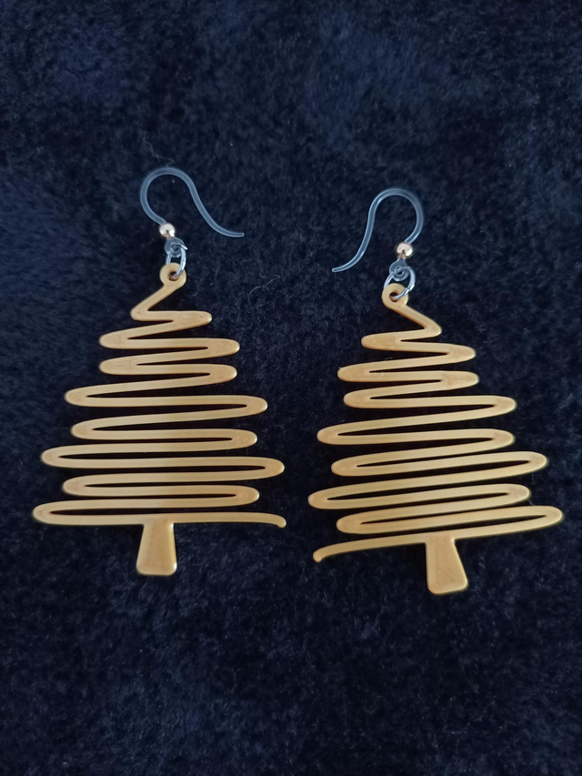 Boucles d'oreilles Sapin doré 