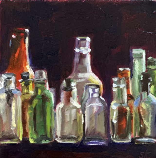 Flaschengeflüster - Feine Ölmalerei für dein Zuhause 