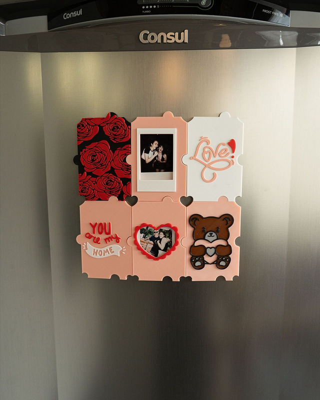 Puzzled Love Magnetic Frame