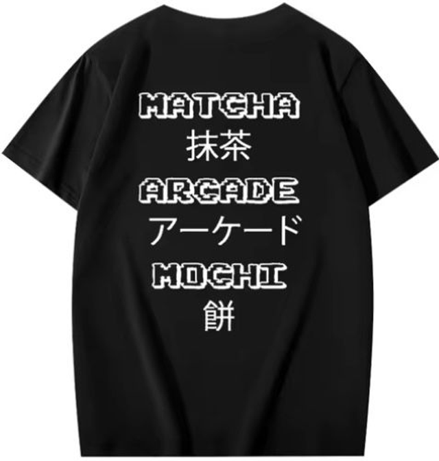 T-Shirt “Matcha Arcade Mochi” – Édition Japon Street Noir