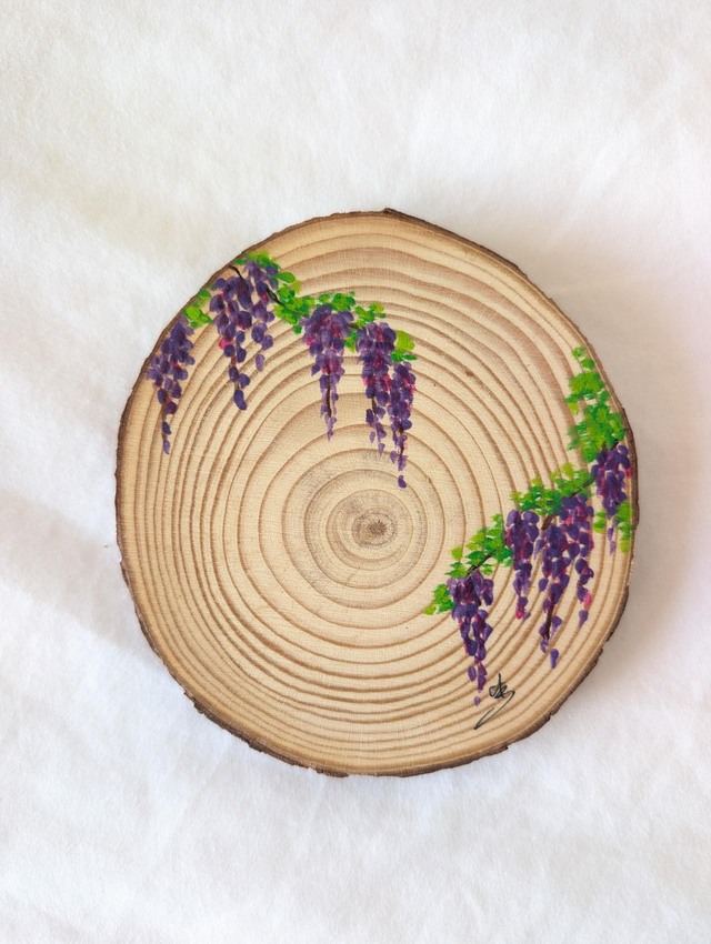 Glycines • Acrylique originale sur bois