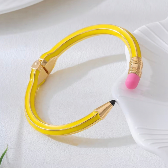 Yellow pencil bracelet