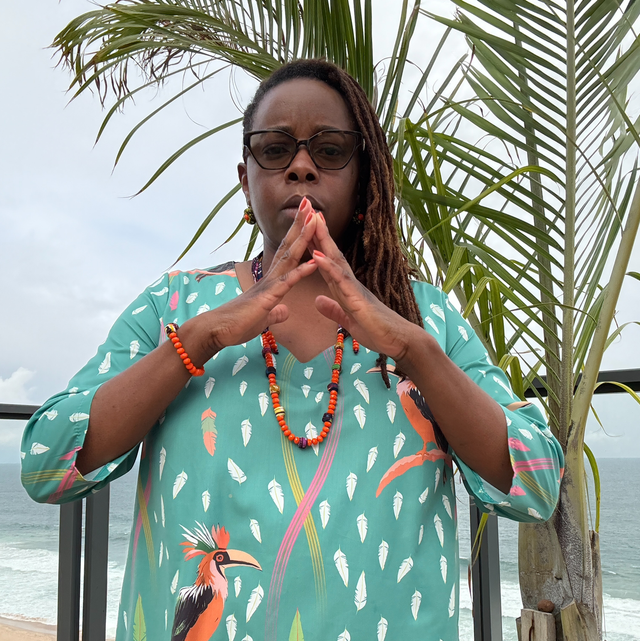 Ewà robe tunique imprimée Hornbill turquoise