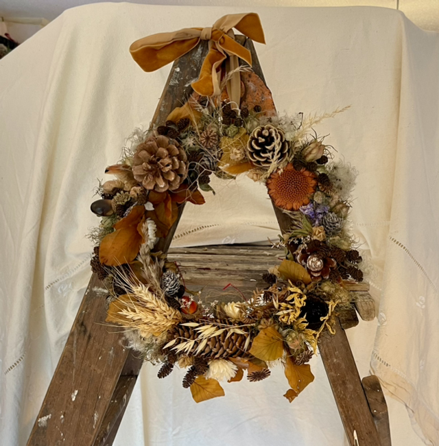 autumn sunflower wreath