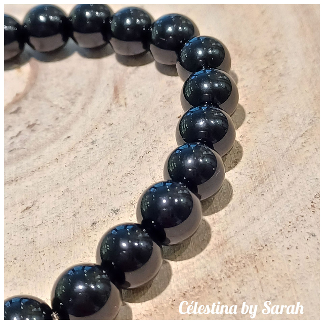 Bracelet Onyx noire 8mm Taille Homme