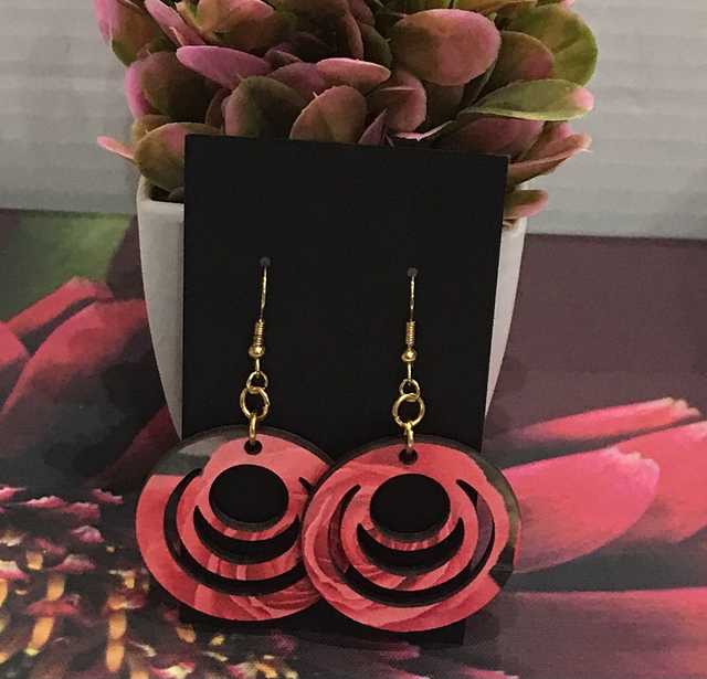 Wood Mixed Coloured Dangling Earrings- MSDE47