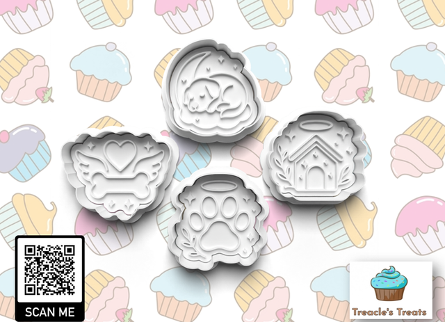Heavenly Dog Fondant/cookie stamps with cutters