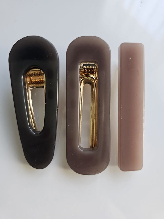 TRIO BARRETTES MARRONS 