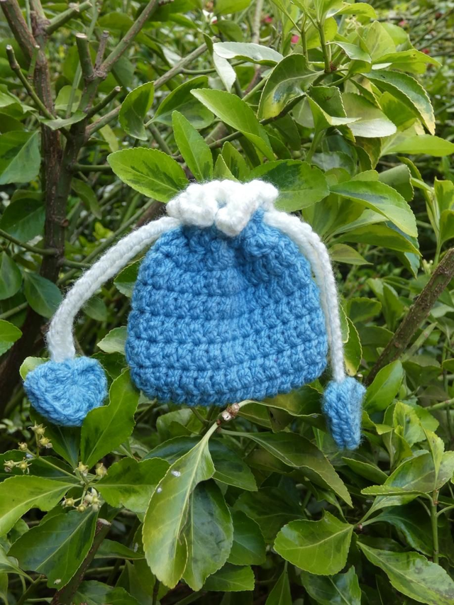 Porte monnaie bleu et blanc 