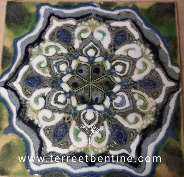 COLLECTION: Floraison - pièce UNIQUE - 20,5 X 20,5 cm - Vendu