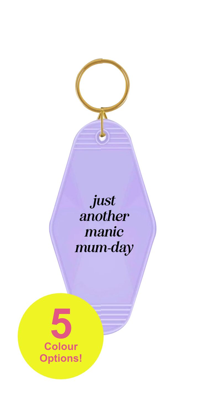 Manic Mum-Day - Motel Keyring (5 Colour Options) 
