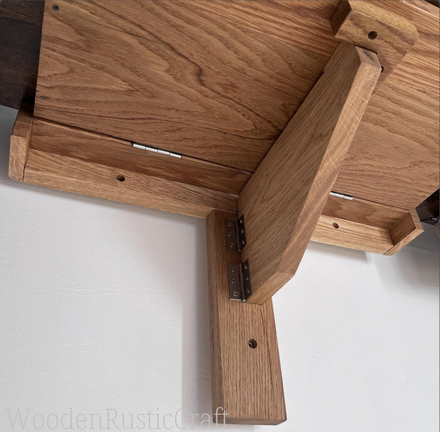 Handmade Solid Oak Folding Wall Desk