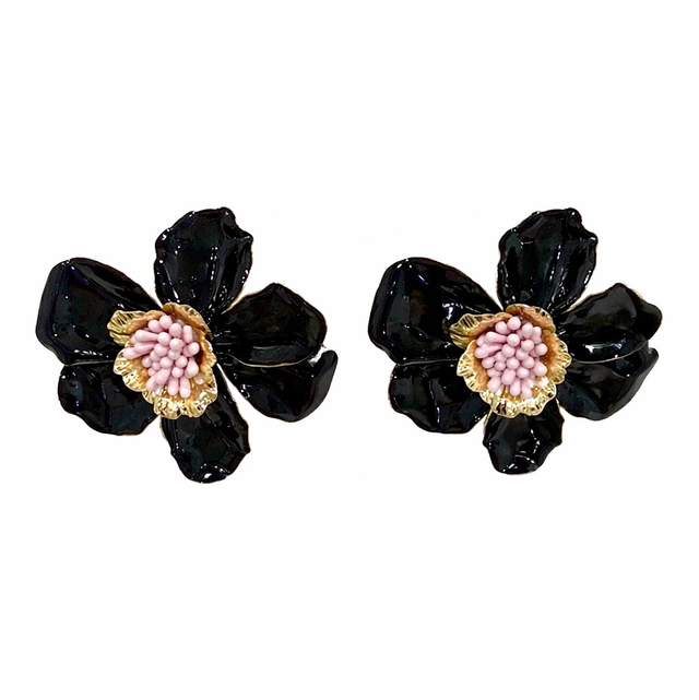 Pendientes flor ébano 