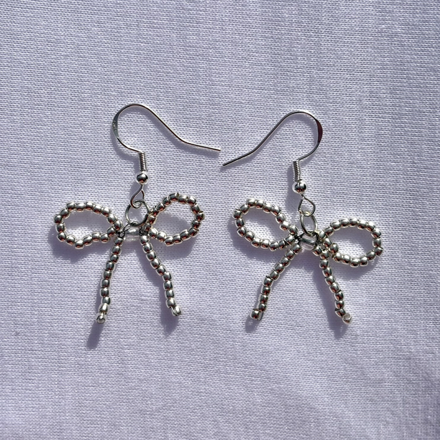 Chrome Bow Earrings