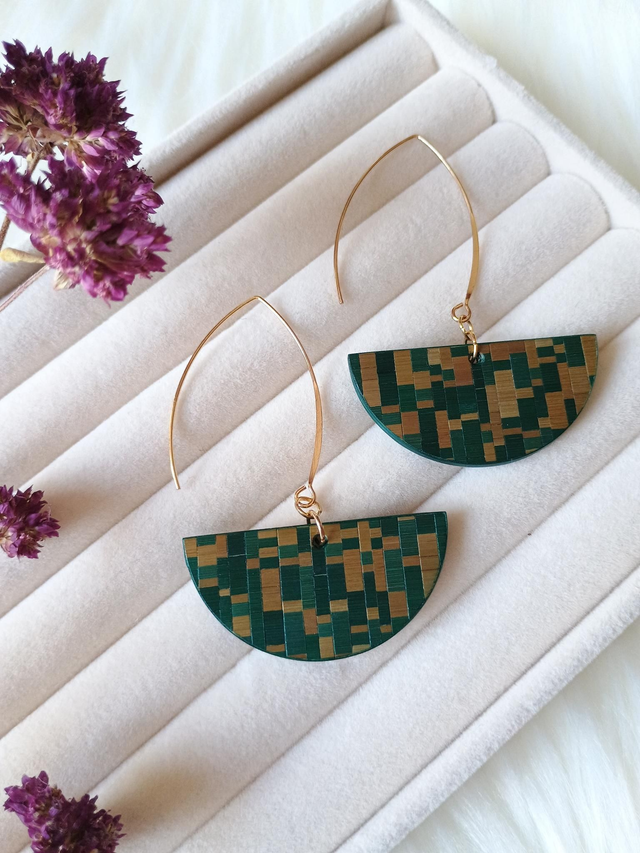 Boucles d'oreilles DEMI-LUNE Mosaïque