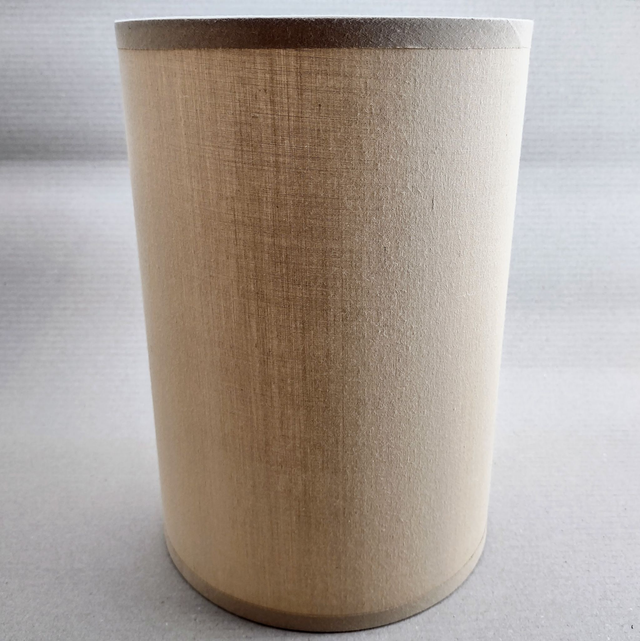 K | Ronde Lampenkap Handgemaakt Taupe Beige linnen Witte pvc binnenkant (diameter 20 cm | hoogte 29 cm) Max 40 Watt E27 fitting