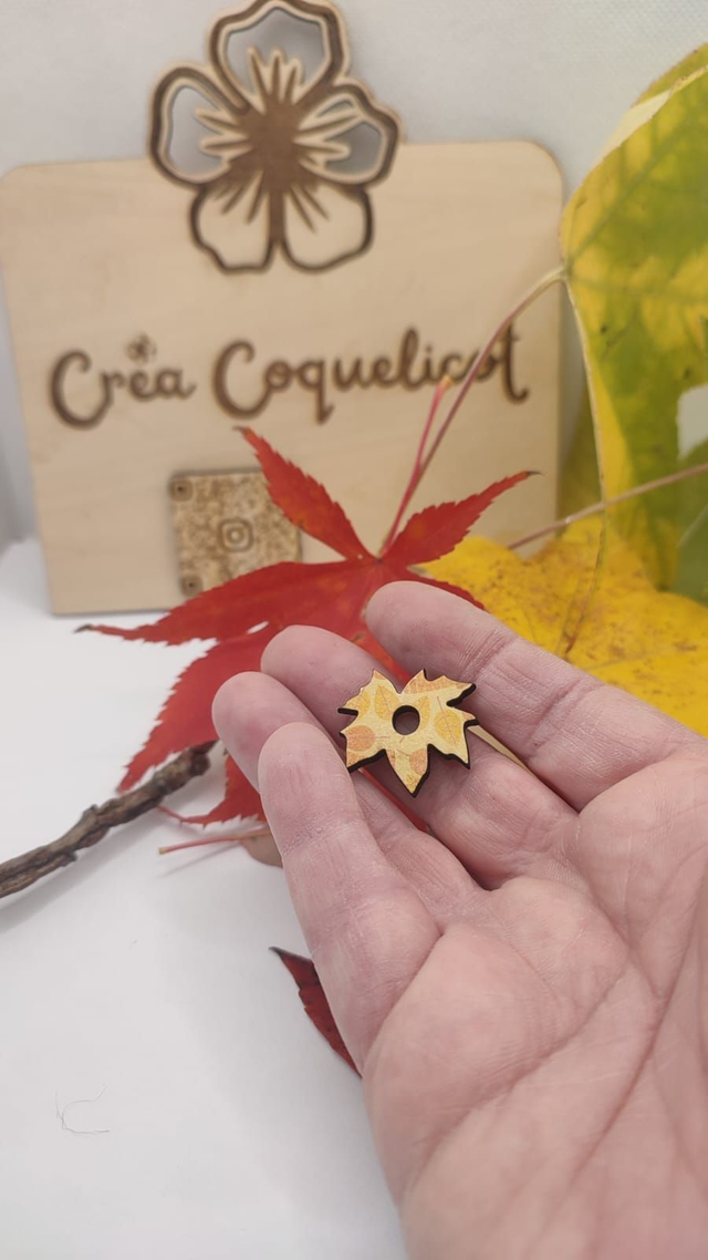 Boucles feuille de chêne double-face interchangeables