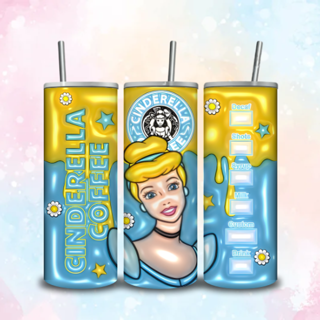 Tumbler Starbuck 3D Cendrillon