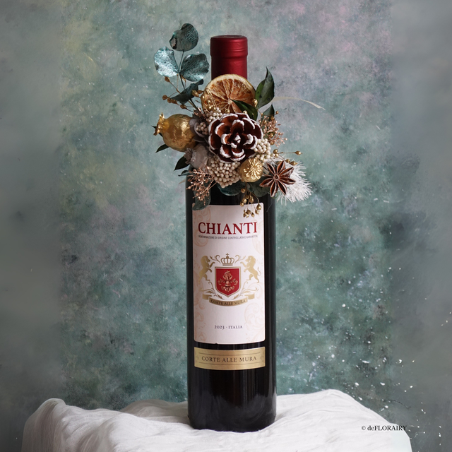 Christmassy Bottle Bouquet | Wine Decoration | Celebration | Wine Gifts