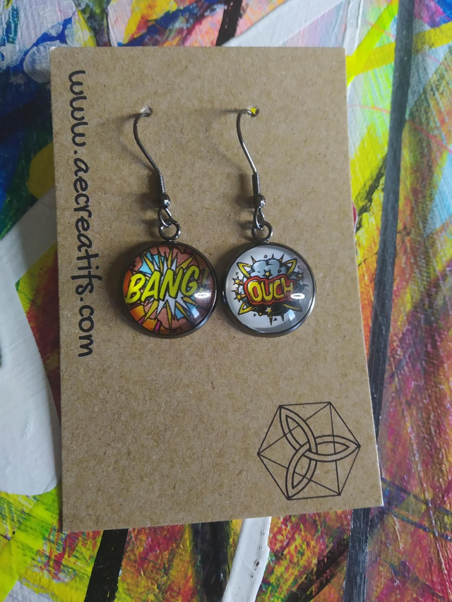 Boucles d&#039;oreilles cabochons BD 