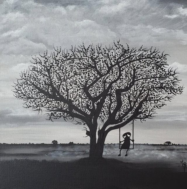 Au gré de la balançoire : Lila, une étreinte de sérénité'