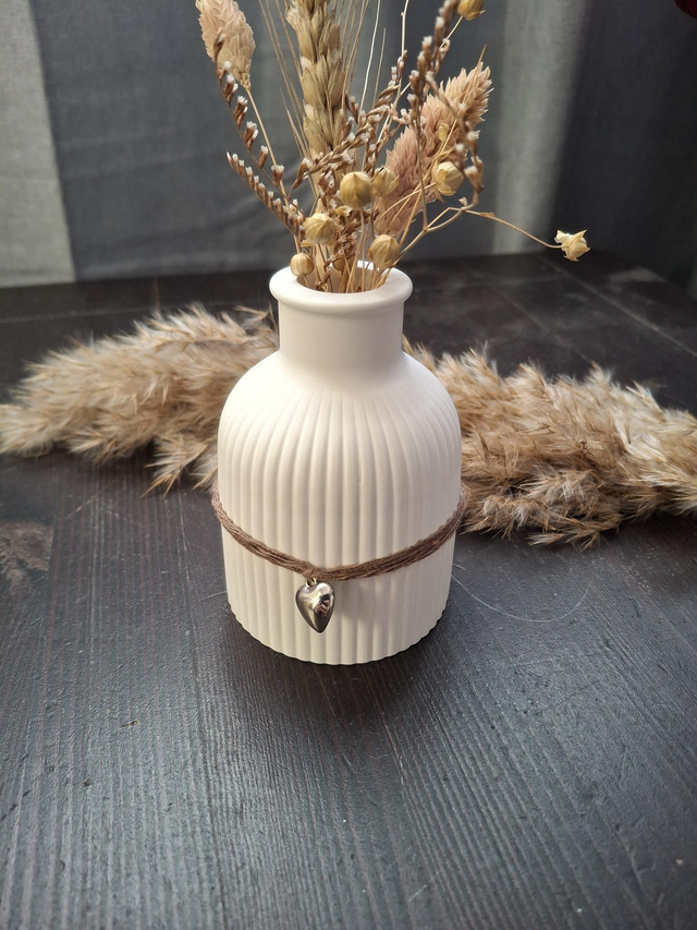 Vase für Trockensträußchen Bauchig gerippt