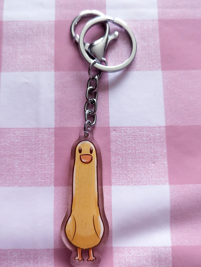 Long Duck Keyring - duck gift, keyring charm, keychain charm, honk honk, quackity,  quackers about you, duckling gift, duck Charm, duckling charm
