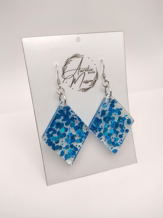 Boucles d&#039;oreilles &quot;Bleuet Rock&quot;