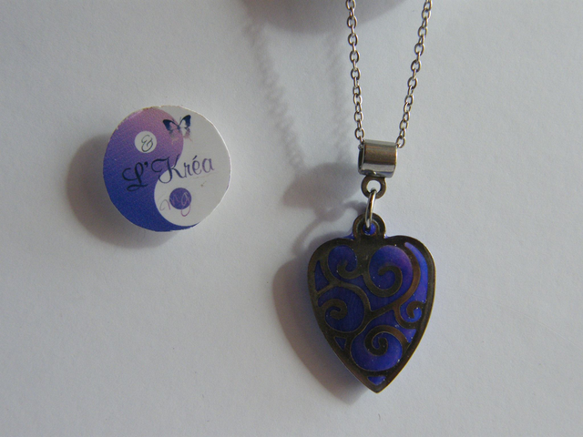 Pendentif coeur intégré Violet