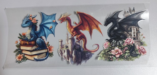 DTF Aufklebe-Folie ca. 24 x 11 cm Drachen 